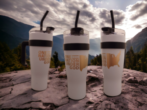 40 oz One Nation Under God Tumbler- White
